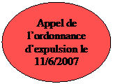 Ellipse: Appel de lordonnance dexpulsion le 11/6/2007

